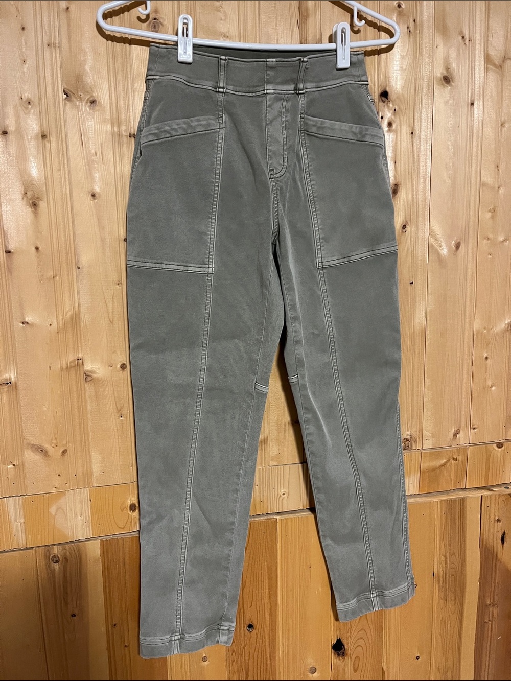 SPANX Olive Green Cargo-Style High-Rise Pants
